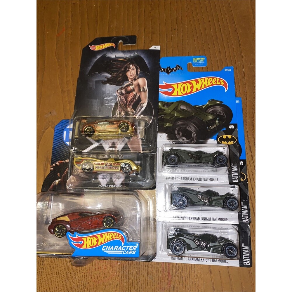 Hot Wheels Batman Batmobile Arkham Knight Green Walmart Wonder Woman Flash Lot